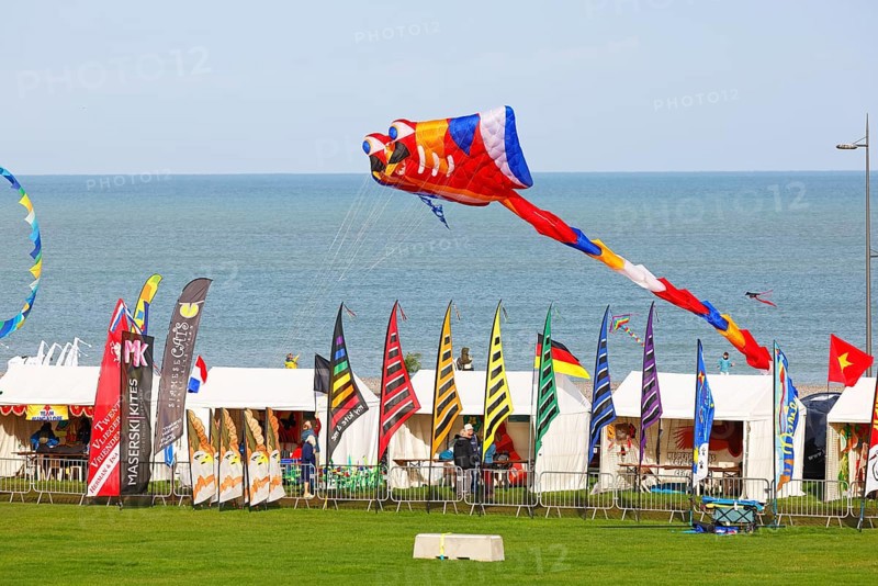 Kite festival on the beach, International Kite Festival, Dieppe, Normandy, France