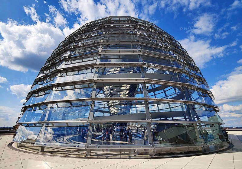 Viewing platform with the Reichstag dome, landmark, Reichstag, government, government district, Berlin, Germany