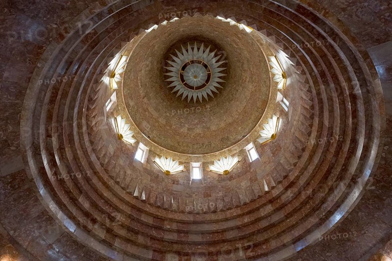 Impressive dome view with geometric architecture and light, Yazidi temple, Yazidi temple, the largest Yazidi temple in the world is called Quba Mere Diwane, Aknalich, Aknalich, Armavir district, Armenia