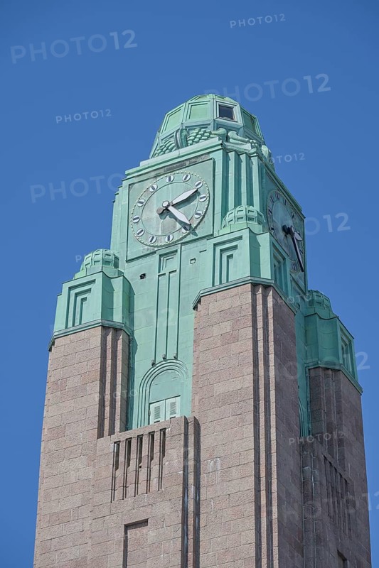 Clock Tower, Central Station, Helsingin Päärautatieasema, Kaivokatu, Old Town, Helsinki, Finland