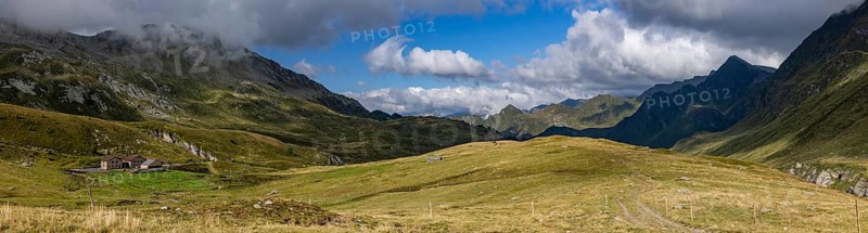 Alpe Carorescio with Piano Grande plateau, Quinto, Ticino, Switzerland