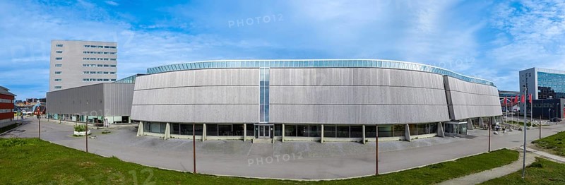 Panoramic view of Greenland capital Nuuk downtown city center