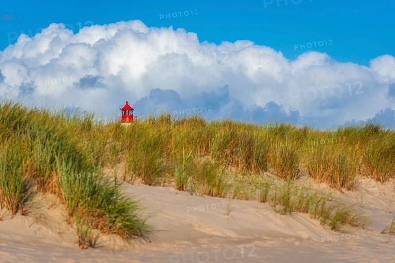 The Lister lighthouse at Ellenbogen, morning light, morning mood, dune, North Sea island, Sylt