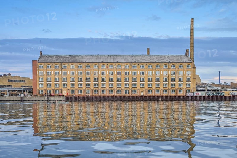 Old warehouse on the Spree, Wilhelminenhof, Oberschöneweide, Berlin, Germany