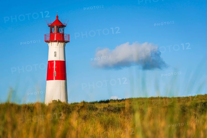The Lister lighthouse at Ellenbogen, morning light, morning mood, dune, North Sea island, Sylt