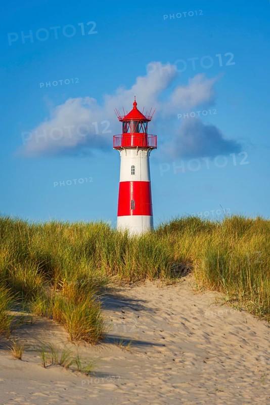 The Lister lighthouse at Ellenbogen, morning light, morning mood, dune, North Sea island, Sylt