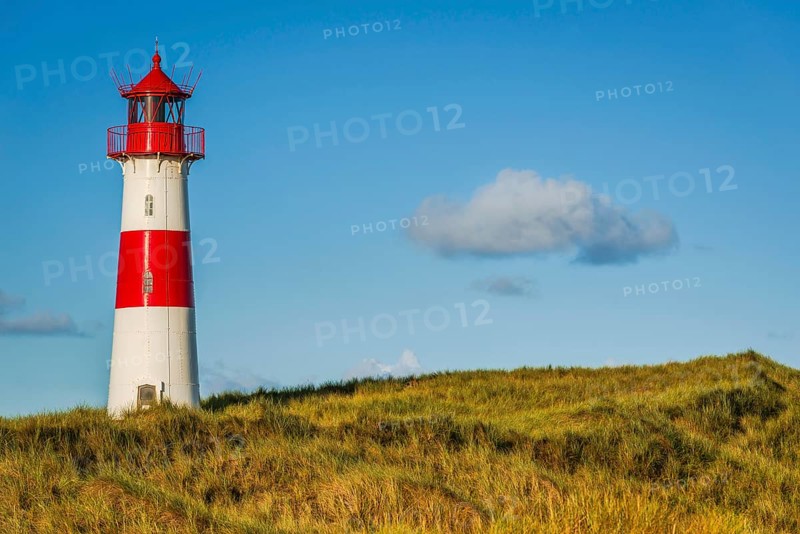The Lister lighthouse at Ellenbogen, morning light, morning mood, dune, North Sea island, Sylt