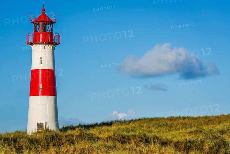 The Lister lighthouse at Ellenbogen, morning light, morning mood, dune, North Sea island, Sylt