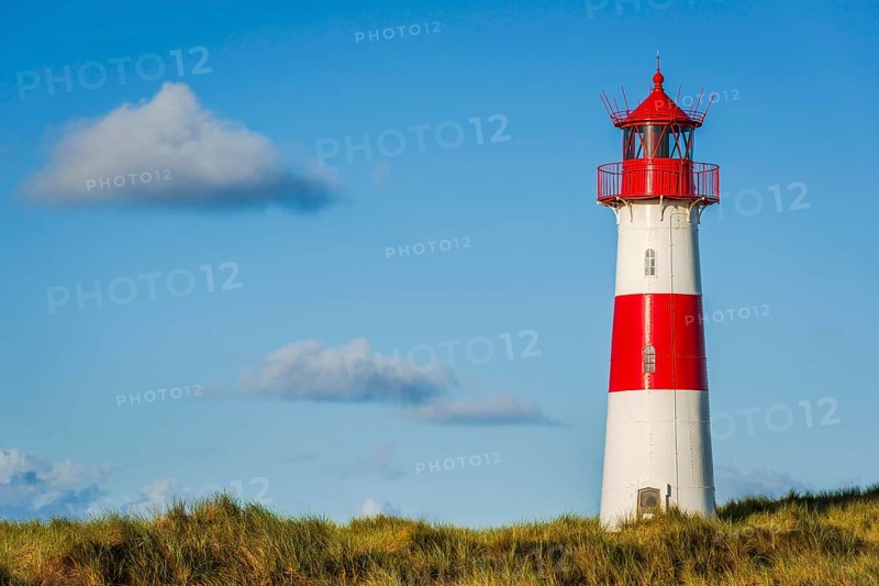 The Lister lighthouse at Ellenbogen, morning light, morning mood, dune, North Sea island, Sylt
