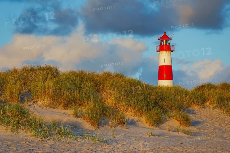 The Lister lighthouse at Ellenbogen, morning light, morning mood, dune, North Sea island, Sylt