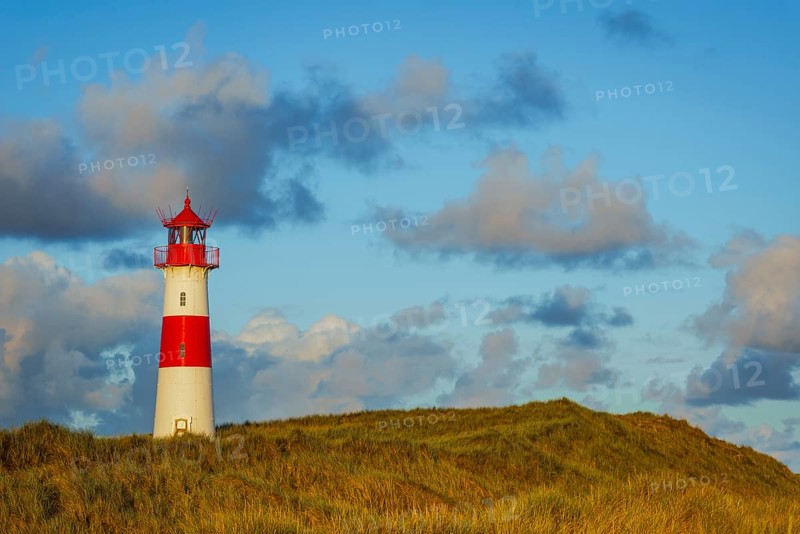The Lister lighthouse at Ellenbogen, morning light, morning mood, dune, North Sea island, Sylt