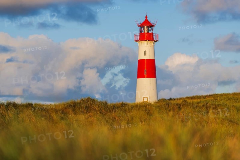 The Lister lighthouse at Ellenbogen, morning light, morning mood, dune, North Sea island, Sylt