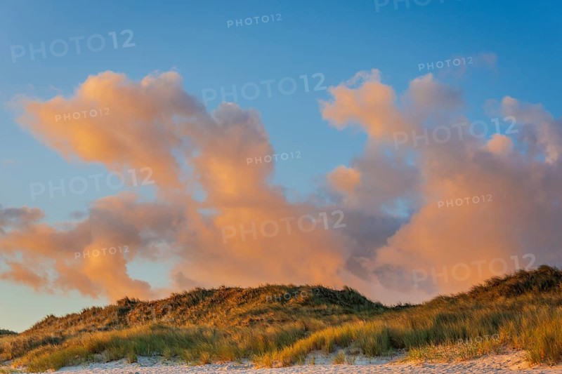 Sunrise on Ellenbogen beach, morning light, dunes, North Sea island of Sylt