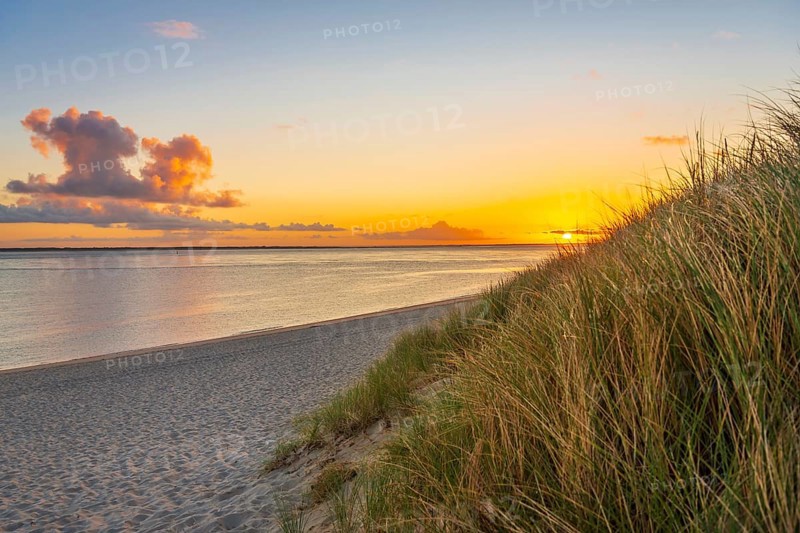 Sunrise on Ellenbogen beach on the North Sea island of Sylt