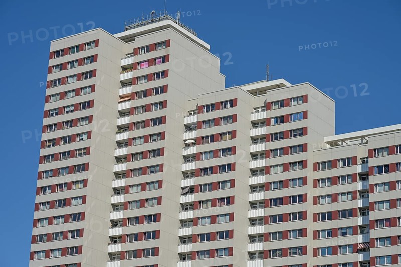 Residential building, high-rise building, United Nations Square, Friedrichshain, Berlin, Germany