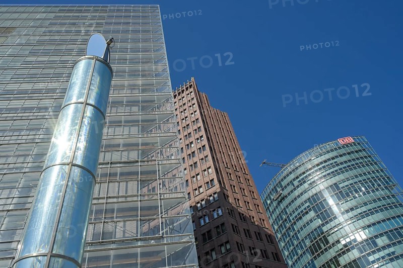 High-rise buildings, Kollhoff, Bahntower, Potsdamer Platz, Tiergarten, Mitte, Berlin, Germany