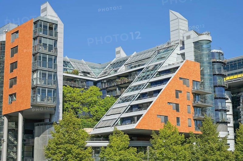 Residential and office buildings, Tilla-Durieux-Park, Potsdamer Platz, Tiergarten, Mitte, Berlin, Germany