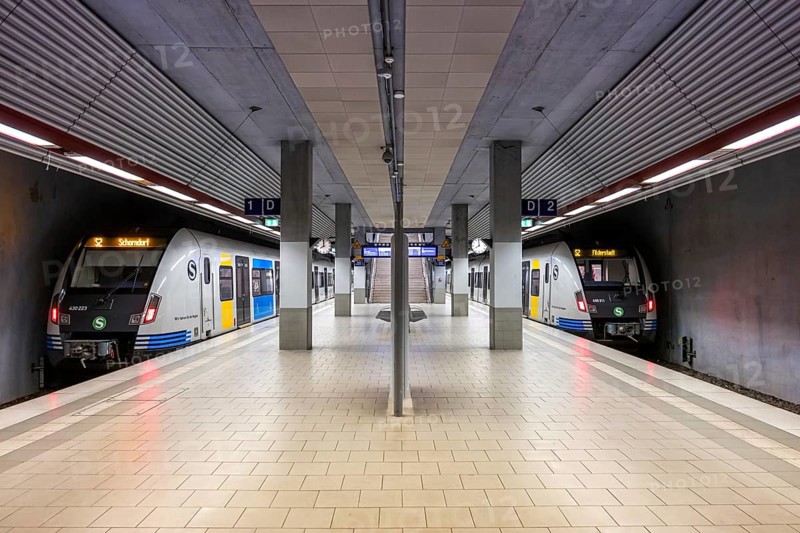 Deutsche Bahn DB Regio class 430 S-Bahn Stuttgart trains at Filderstadt station, Germany