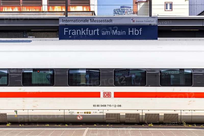 Deutsche Bahn DB ICE high-speed train at Frankfurt Central Station, Germany