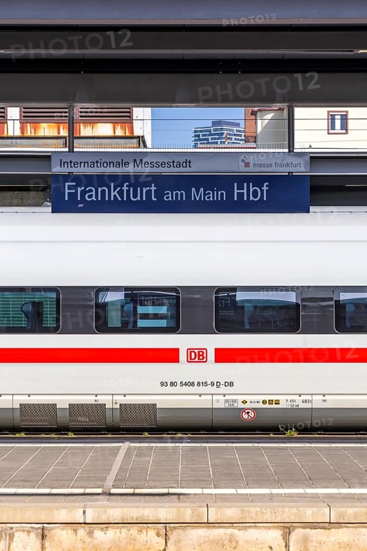 Deutsche Bahn DB ICE high-speed train at Frankfurt Central Station, Germany