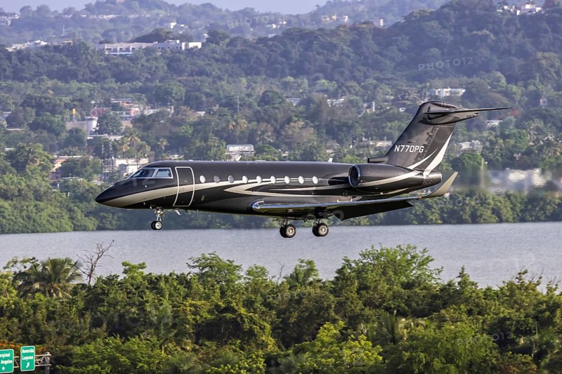 A Gulfstream Aerospace G280 private jet aircraft with registration N770PG at San Juan Airport, Puerto Rico
