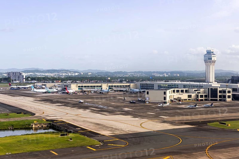 Aerial view of the terminal at San Juan Airport, Puerto Rico
