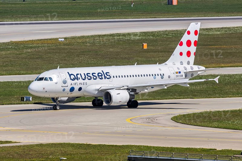 A Brussels Airlines Airbus A319 aircraft with the registration number OO-SSB at Munich Airport, Germany