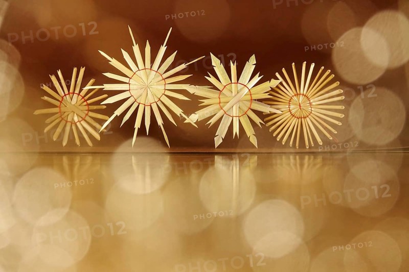 Christmas decoration, home-made straw stars, Germany
