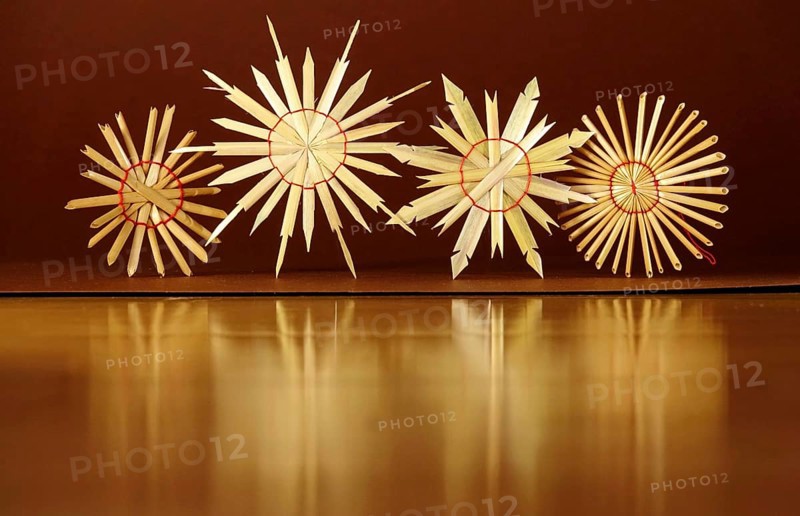 Christmas decoration, home-made straw stars, Germany