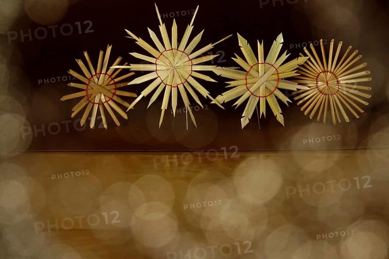 Christmas decoration, home-made straw stars, Germany