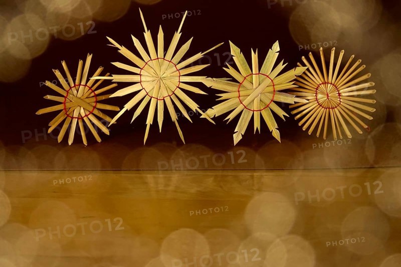 Christmas decoration, home-made straw stars, Germany