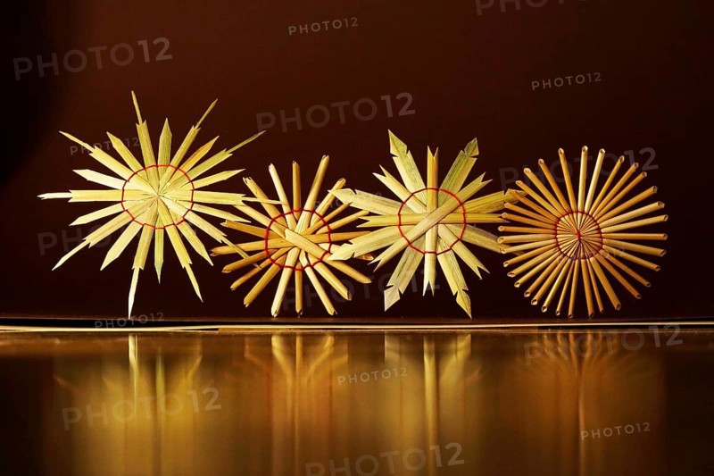 Christmas decoration, home-made straw stars, Germany