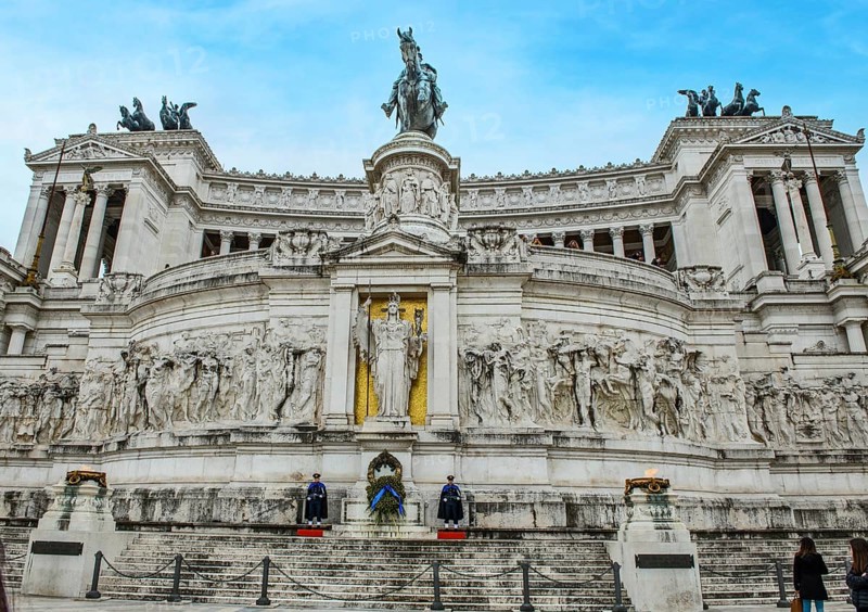 National Monument to King Victor Emmanuel II, Monument Vittorio Emanuele with Altare della Patria popularly known as Vittoriano, nicknamed Typewriter, Rome, Lazio, Italy