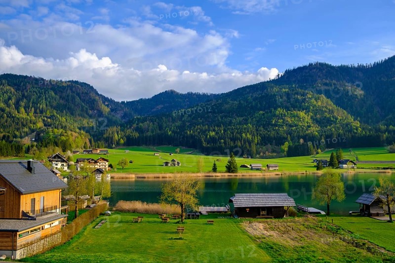 Evening atmosphere at Lake Weissensee, near Techendorf, Carinthia, Austria