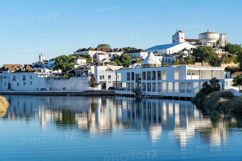 The old town centre of Tavira, on the Gilao River in the Algarve, Portugal