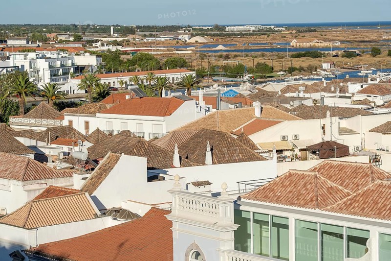View over the old town centre of Tavira, in the Algarve, Portugal