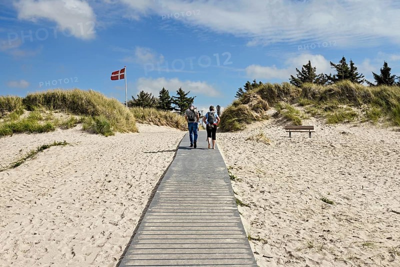 Guarded bathing beach at Utersum, Föhr, North Frisian Island, North Frisia, Schleswig-Holstein, Germany