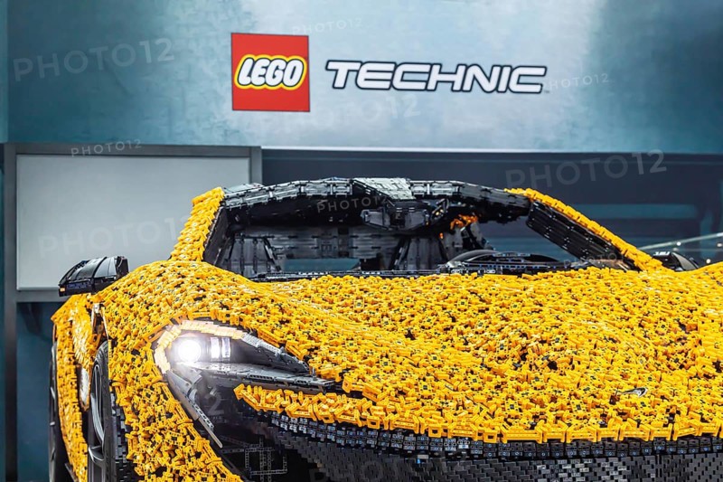 McLaren sports car, rebuilt from Lego bricks. IAA MOBILITY in Munich. The motor show presents itself as a holistic mobility trade fair. Munich, Bavaria, Germany