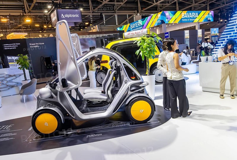 Beastie Mini from the Chinese company PIX Moving. The compact electric vehicle has a one-piece 3D-printed unibody chassis. IAA MOBILITY in Munich. The motor show presents itself as a holistic mobility trade fair. Cars continue to take centre stage, however, with Chinese manufacturers gaining ground. Munich, Bavaria, Germany