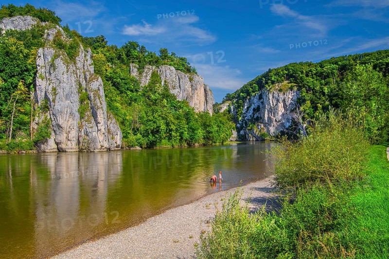 Danube Gorge near Weltenburg Monastery, Kelheim, Danube Valley, Lower Bavaria, Bavaria, Germany