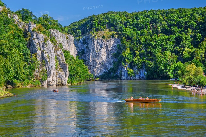 Danube Gorge near Weltenburg Monastery, Kelheim, Danube Valley, Lower Bavaria, Bavaria, Germany