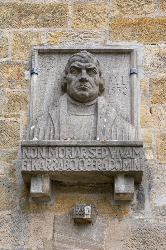Luther, monument, relief, Veste Coburg, Coburg, Upper Franconia, Franconia, Bavaria, Germany
