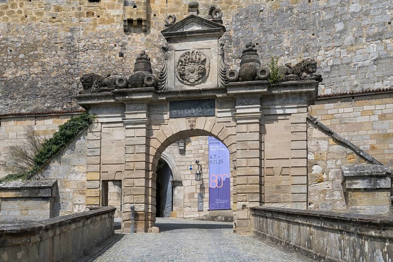 Entrance gate to the Veste Coburg, Coburg, Upper Franconia, Franconia, Bavaria, Germany