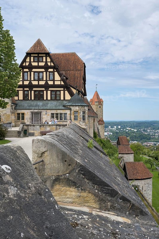 Viewpoint Hohe Bastei, Veste Coburg, Coburg, Upper Franconia, Franconia, Bavaria, Germany