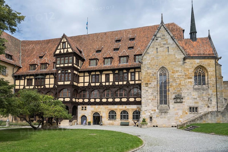 Luther Chapel and Fürstenbau, Veste Coburg, inner courtyard, Coburg, Upper Franconia, Franconia, Bavaria, Germany