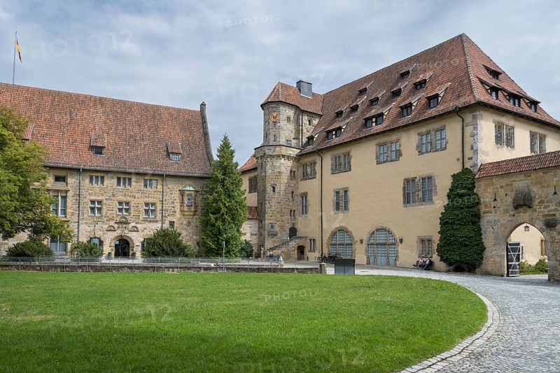 Veste Coburg, inner courtyard, museum shop, Coburg, Upper Franconia, Franconia, Bavaria, Germany
