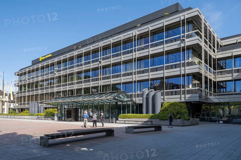 HUK-Coburg, insurance, commercial building with logo, Coburg, Upper Franconia, Franconia, Bavaria, Germany
