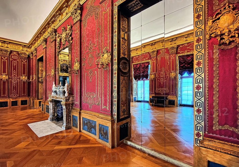 Red Damask Chamber in the Old Palace, Charlottenburg Palace, Berlin, Germany