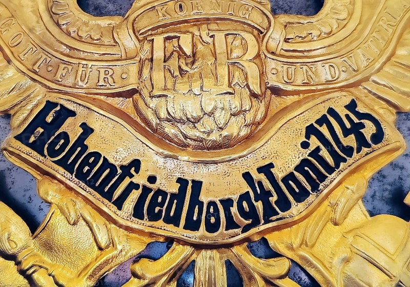 Exhibit Helmet, detail of pickelhaube for the Queen's (Pomeranian) Cuirassier Regiment No. 2, Charlottenburg Palace, Berlin, Germany