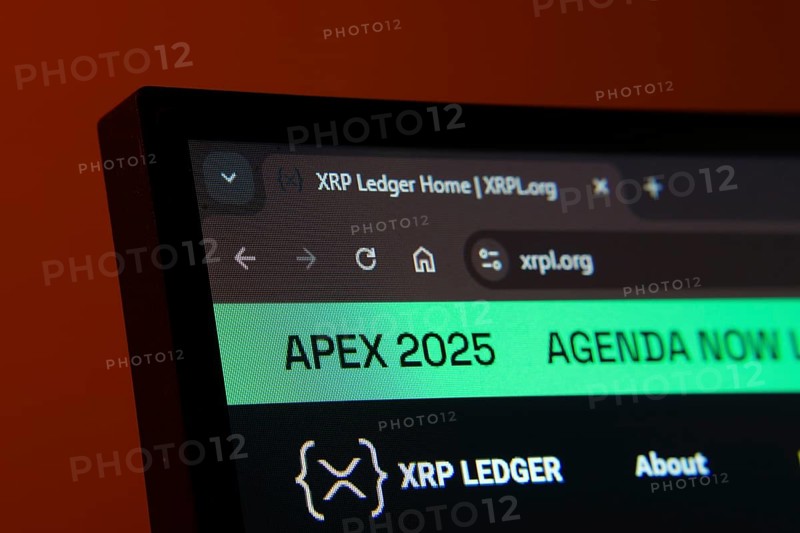 Dhaka, Bangladesh- 02 June 2025: Close-up of a computer screen displaying the XRP Ledger web interface in dark mode
